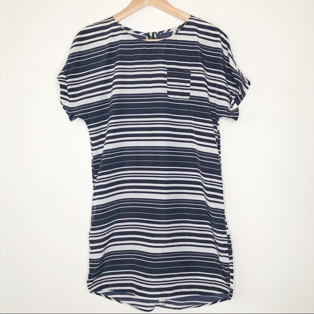 Caslon striped extended sleeve dress sz XS P